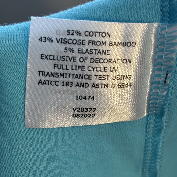 Coolibar Oceanview Tunic Sheath Dress UPF 50 Womens M Aqua Blue Beach Swim Cover - Picture 5 of 8